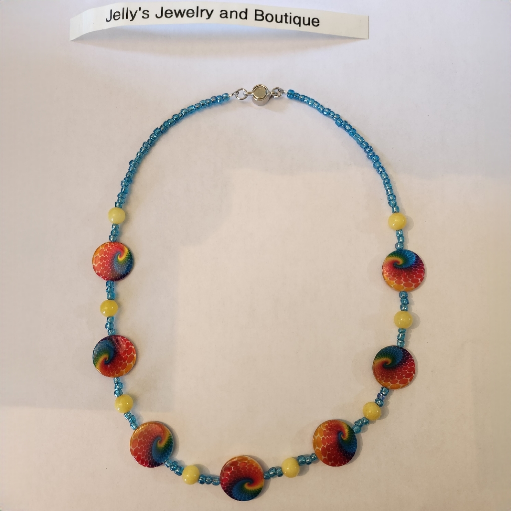 Jelly's Jewelry And Boutique Handcrafted, Colorful, Rainbow, Unisex Necklace